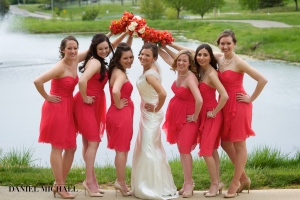 Great shot of the brides and her ladies.